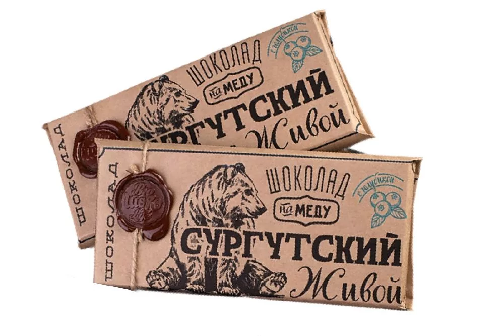 Живой шоколад тёмный 75 % на меду с голубикой 100 гр