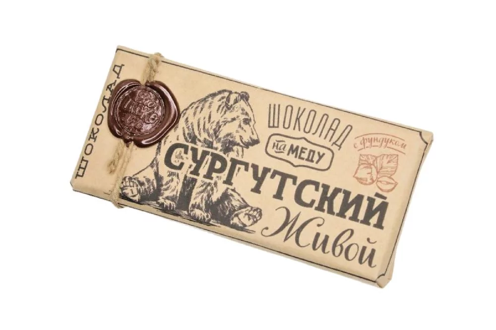 Живой шоколад молочный 65 % на меду с фундуком 100 гр