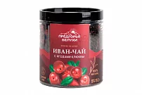 Иван чай черный ферментированный с ягодами клюквы 80 гр в банке 1/12