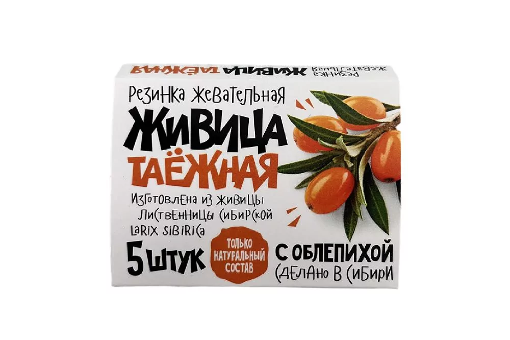Живица таежная с облепихой 0,8 г (резинка жевательная)