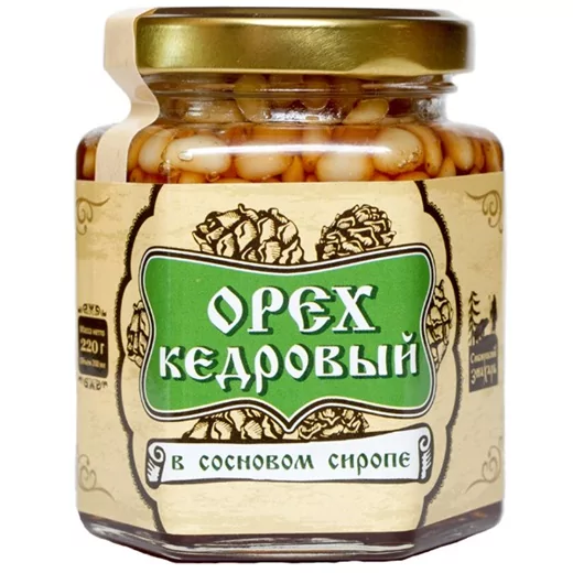 Ядро кедрового ореха в сосновом сиропе 220 г Сибирский Знахарь
