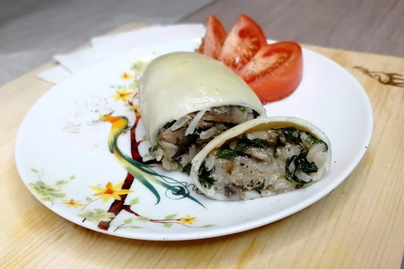 Кальмары фаршированные грибами и рисом в духовке